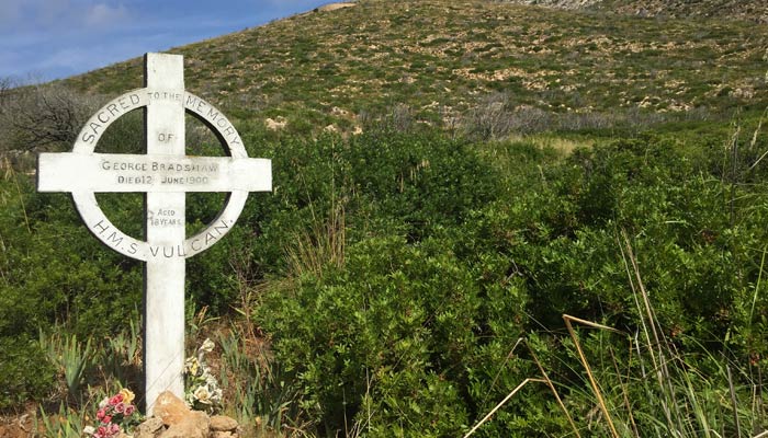 A tomb at the cemetery of the English in Golfo Aranci